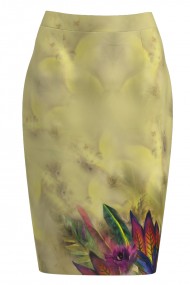 Fusta conica imprimata cu model floral multicolor CMD1137
