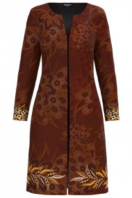 Jacheta de dama maro lunga imprimata cu model floral CMD1281