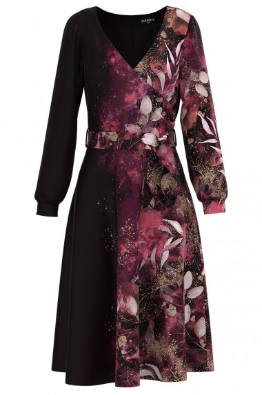 Rochie Dames eleganta cu maneca lunga imprimata digital CMD1379