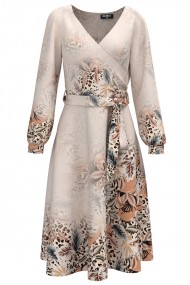 Rochie eleganta cu maneca lunga si imprimeu floral CMD1476