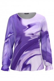 Bluza mov lila imprimata cu model abstract CMD1732