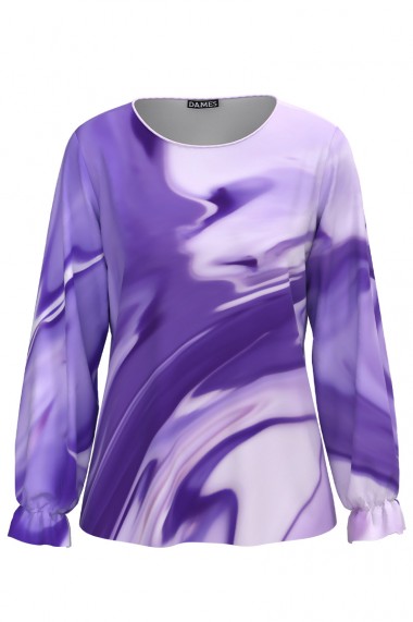Bluza Dames mov lila imprimata cu model abstract CMD1732