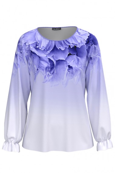 Bluza Dames lila imprimata cu model floral CMD1734