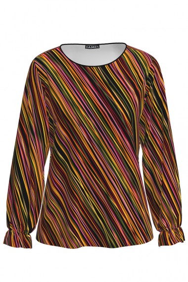 Bluza Dames multicolora cu maneca lunga imprimata digital CMD1798
