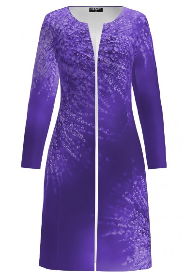 Jacheta Dames violet lunga imprimata picaturi de roua CMD1829