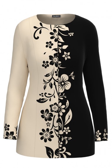 Jacheta de dama de lungime medie imprimata cu model floral CMD2331