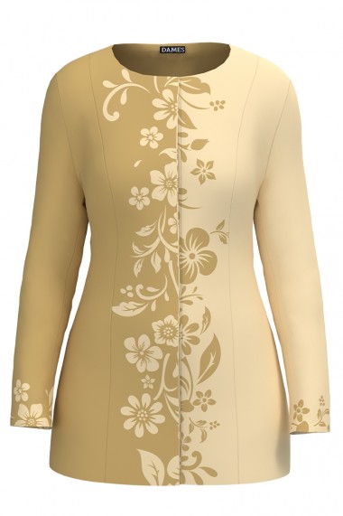 Jacheta de dama de lungime medie imprimata cu model floral CMD2333