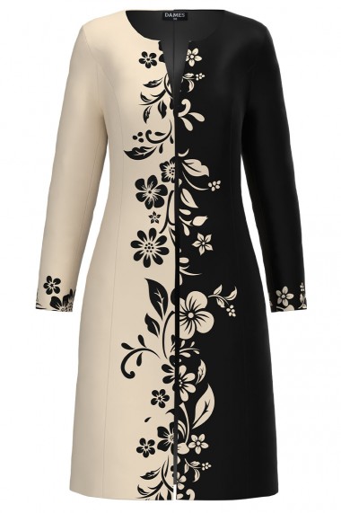 Jacheta de dama lunga imprimata cu model Floral CMD2449