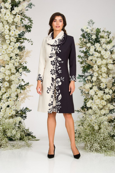Jacheta de dama lunga imprimata cu model Floral CMD2449
