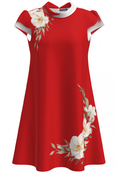Rochie casual rosie imprimata cu model floral CMD2514