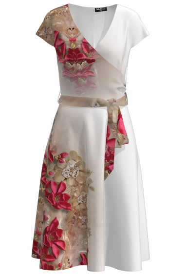 Rochie casual de vara cu maneca scurta imprimata cu model floral CMD2632