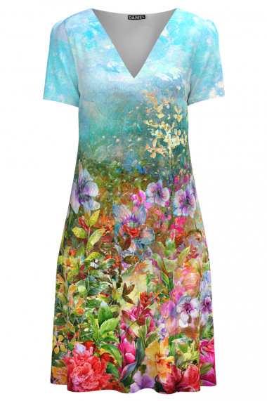 Rochie casual de vara imprimata cu model Floral multicolor CMD2962