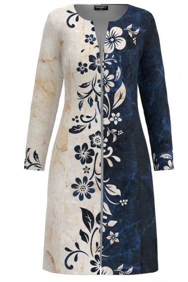 Jacheta de dama lunga imprimata cu model floral CMD3227
