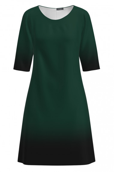 Rochie casual imprimata verde in degrade CMD3323