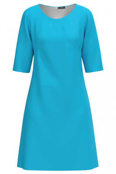 Rochie office bleu imprimata digital CMD3368