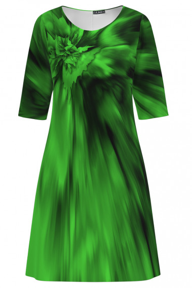 Rochie casual imprimata in nuante de verde CMD3423