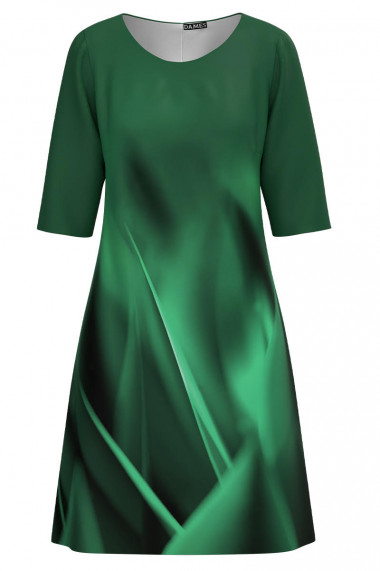 Rochie casual imprimata in nuante de verde CMD3533