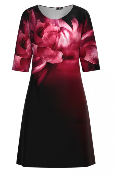 Rochie casual Viva Magenta cu imprimeu floral CMD3681