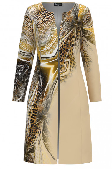 Jacheta de dama lunga imprimata cu model animal print CMD3922