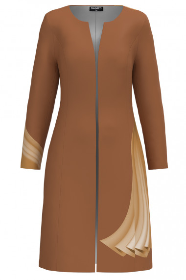 Jacheta de dama maro lunga imprimata in contrast CMD4172
