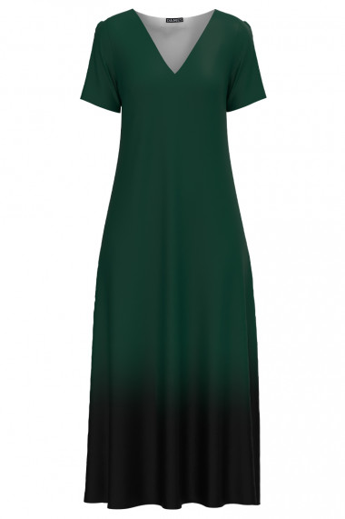 Rochie lunga de vara cu buzunare verde in degrade CMD4314