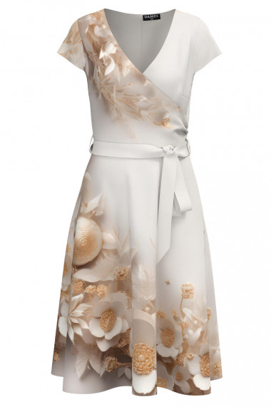 Rochie eleganta de vara cu maneca scurta imprimata floral CMD4377