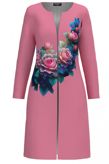 Jacheta de dama lunga imprimata cu model floral CMD4434