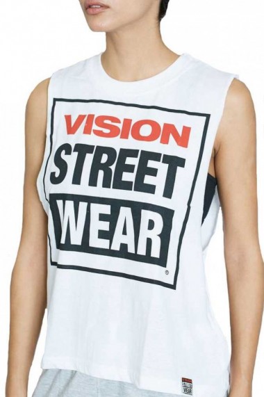 Tricou femei vision street wear crew vest alb