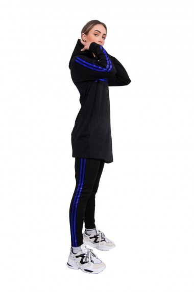 Trening femei j5 fashion twin stripe negru albastru