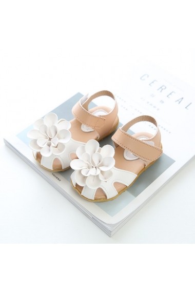 Sandale albe cu crem - Princess flower