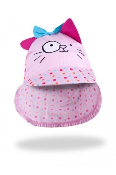 Sepcuta pentru fetite cu protectie pentru ceafa si umeri - Pink cat