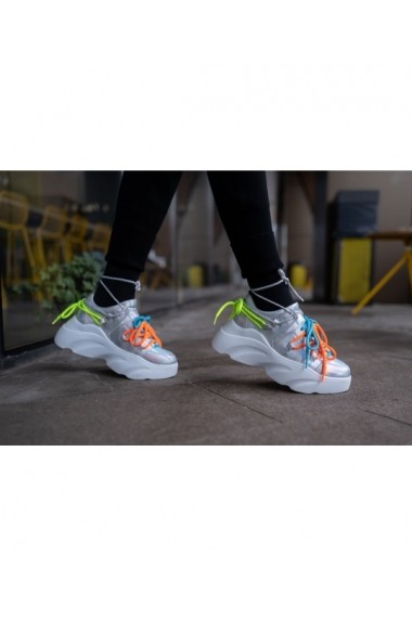 Sneakers Bigiottos din piele naturala gri hologram BGT-091-001-gri