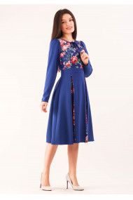 Rochie in pliuri cu decupaj tip V in fata si snur