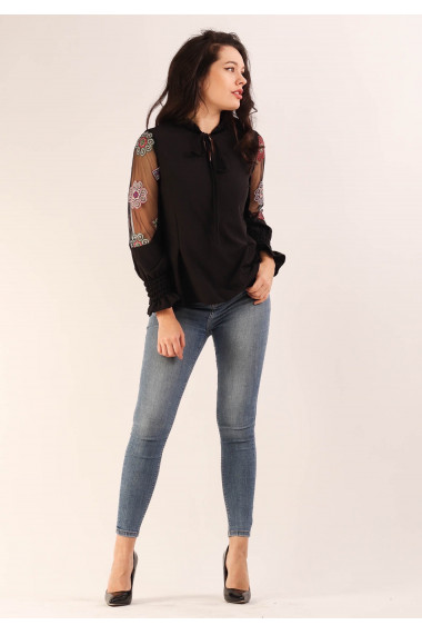 Bluza casual cu banda decorativa
