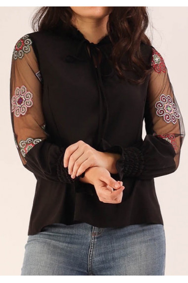 Bluza casual cu banda decorativa