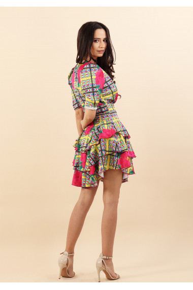 Rochie cu volane din imprimeu floral