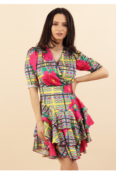 Rochie cu volane din imprimeu floral