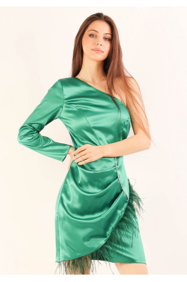 Rochie pe un umar din satin