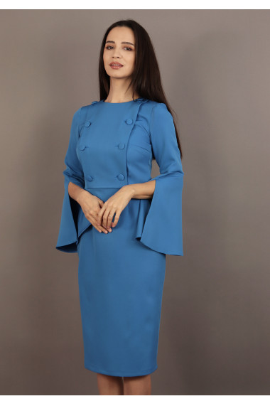 Rochie conica cu nasturi decorativi