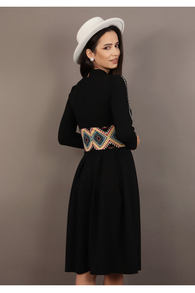 Rochie cu pliuri cu imprimeu traditional