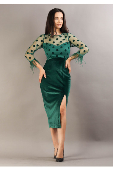 Rochie conica din catifea cu fulgi