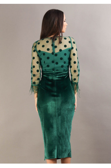 Rochie conica din catifea cu fulgi