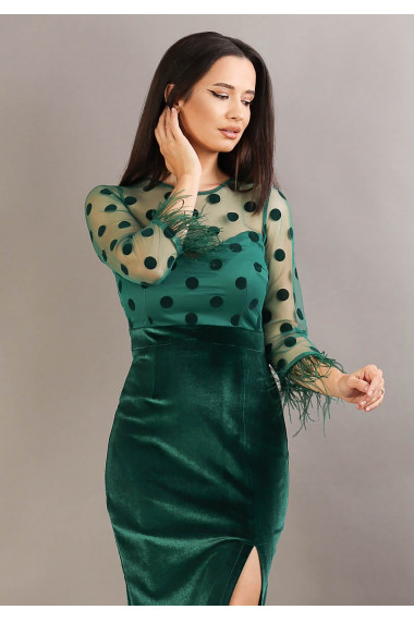 Rochie conica din catifea cu fulgi