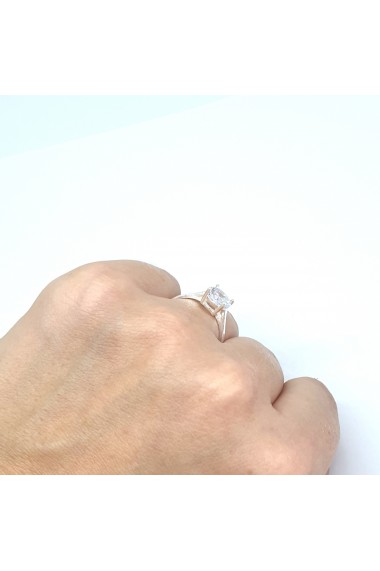 Inel din argint rodiat cu cristal zirconia S-Line Silver
