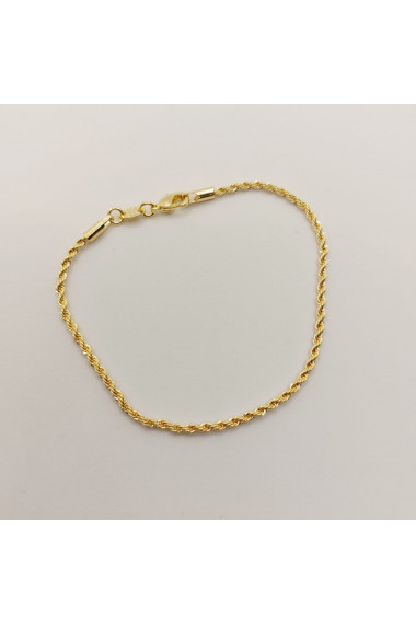 Bratara placata cu aur unisex Twist - 19 cm