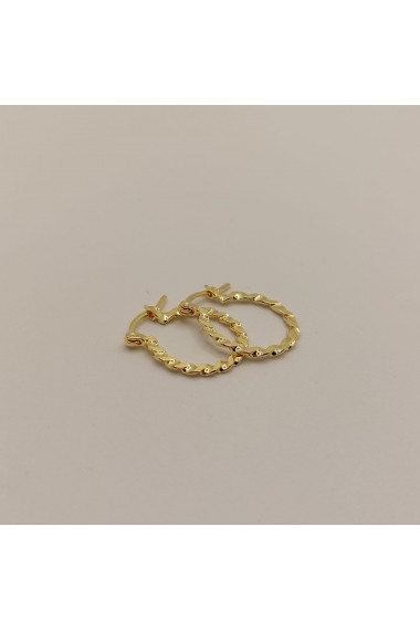 Cercei rotunzi placati cu aur Twist - diametru 2 cm