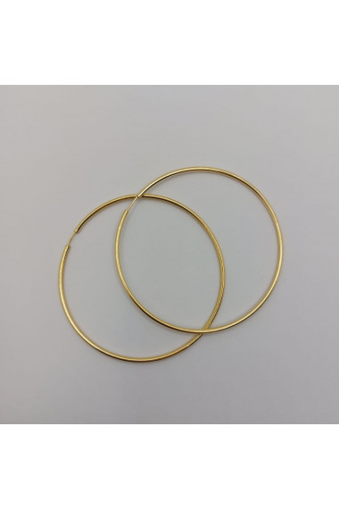 Cercei rotunzi placati cu aur Round and Sweet - diametru 7 cm