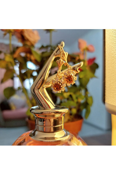 Cercei placati cu aur Amira Flower - 2 5 cm