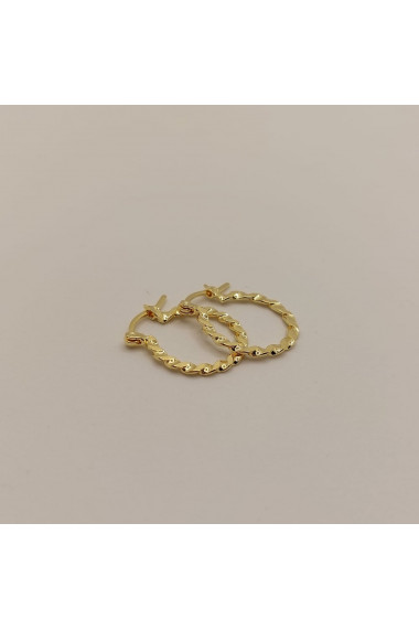 Cercei rotunzi placati cu aur Twist XL - diametru 3 cm