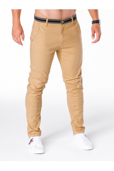 Pantaloni pentru barbati bej slim fit casual elastici  p156